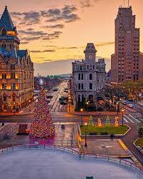 Clinton Square events hub with historic markers Syracuse NY