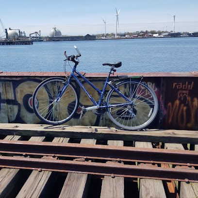 East Bay Bike Path paved trail running along the ocean shoreline