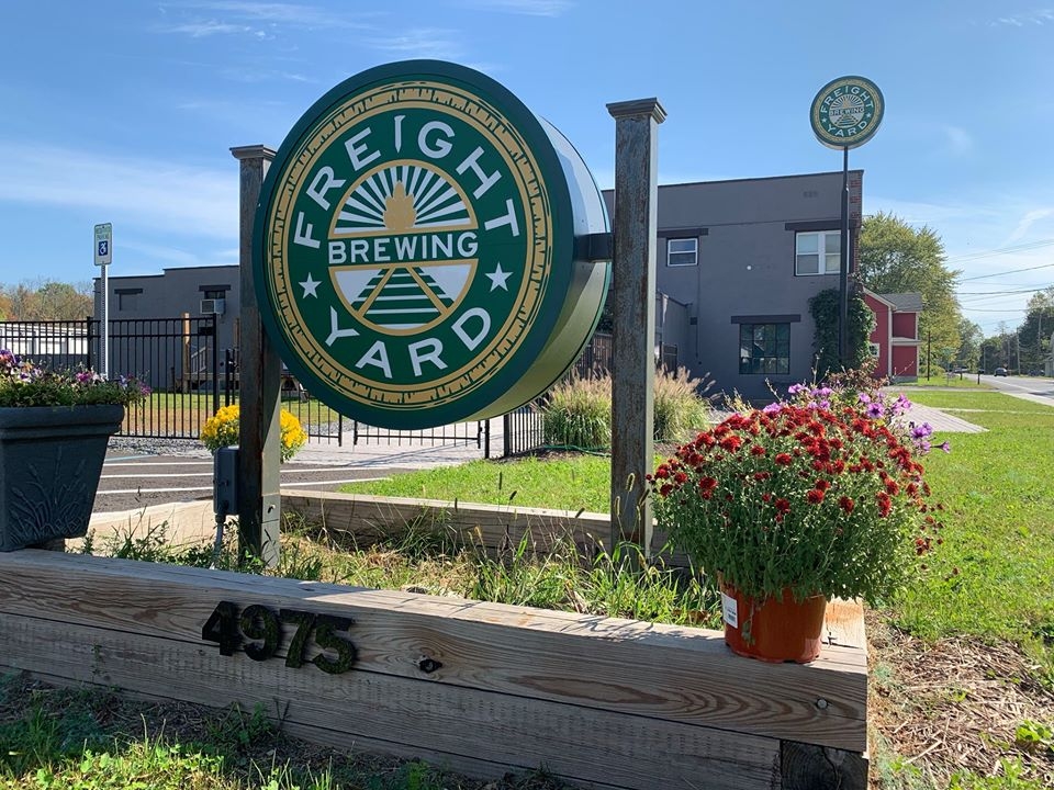 Freight Yard Brewing modern taproom layout Clay NY