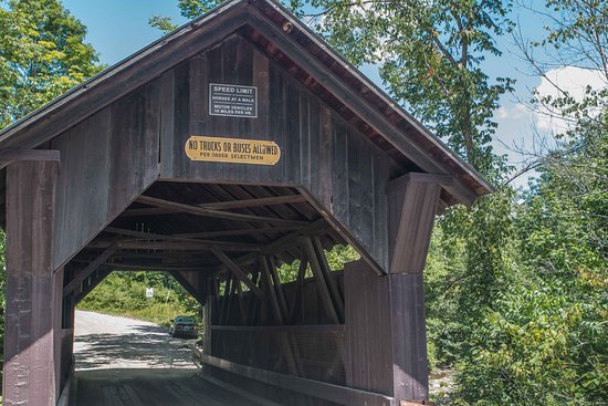 Historic Gold Brook Covered Bridge in Stowe VT