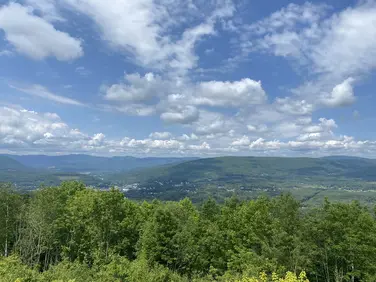 Hoosac Range Trail lookout overlooking the mountain ridge