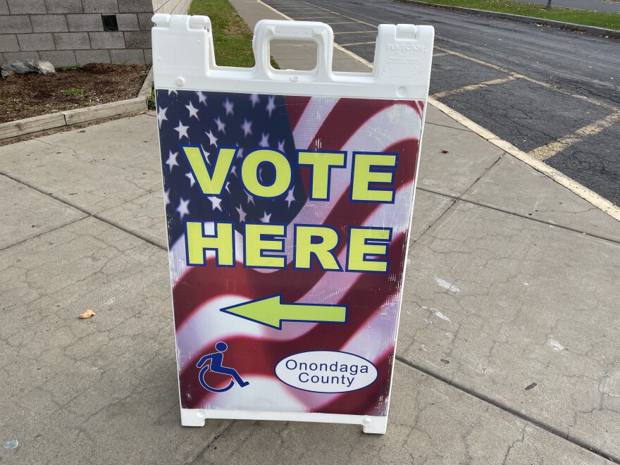 Voting booth in Onondaga County NY