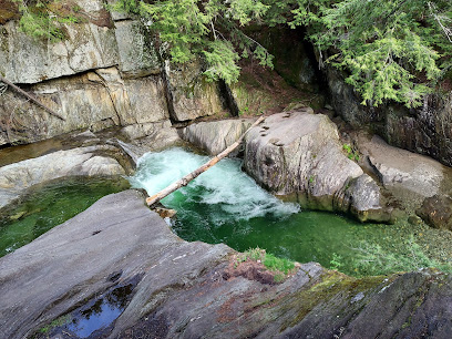 Warren Falls natural stone pool carved out of bedrock