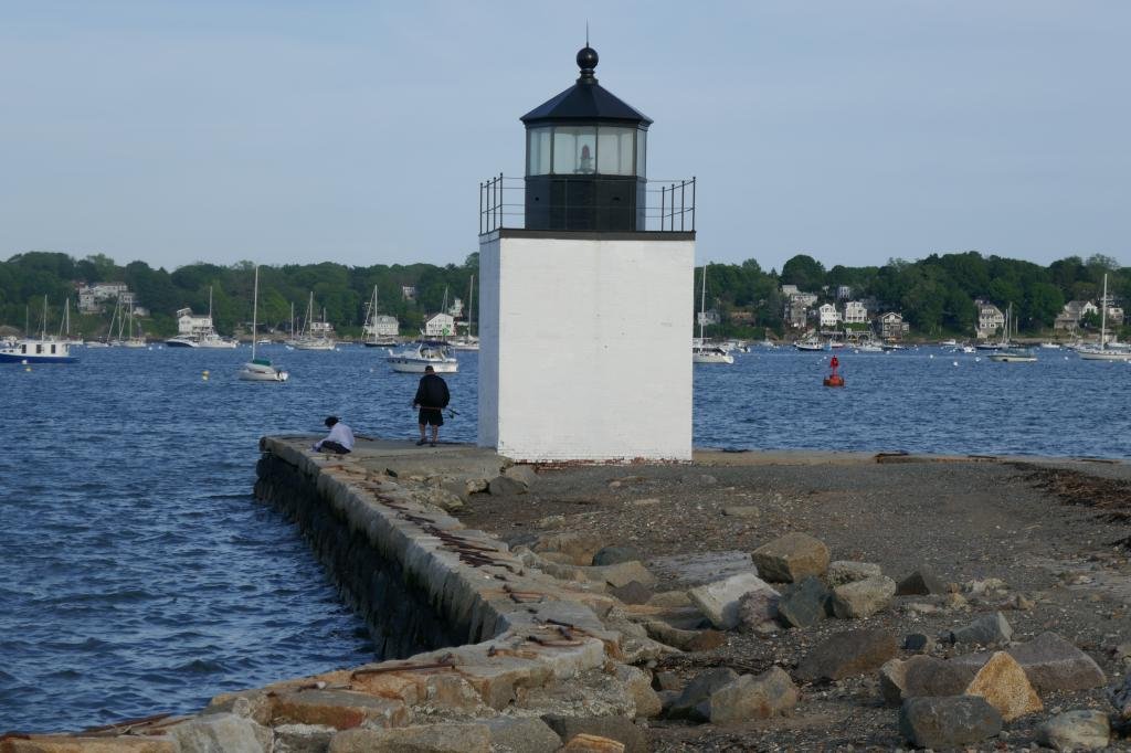 Derby Wharf Light and Historic Warehouses Salem Massachusetts